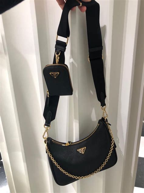 prada black crossbody gold chain|Prada crossbody bags on sale.